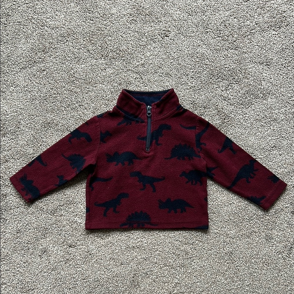 The Children's Place Maroon Dinosaur Fleece Sweatshirt